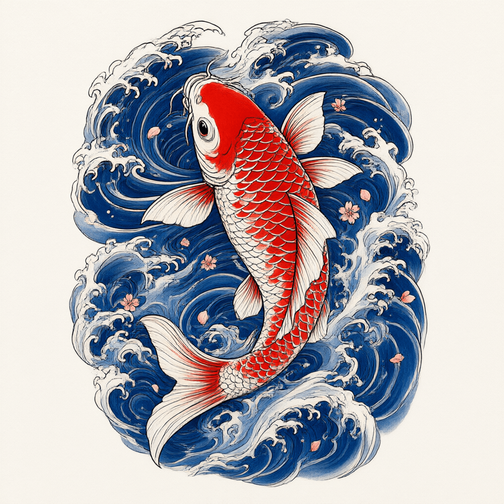 Japanese tattoo flash design