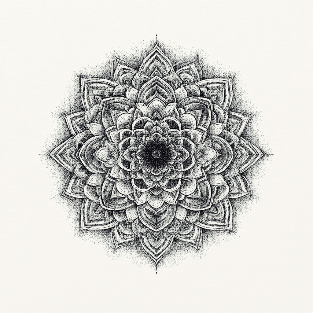 Dotwork tattoo flash design