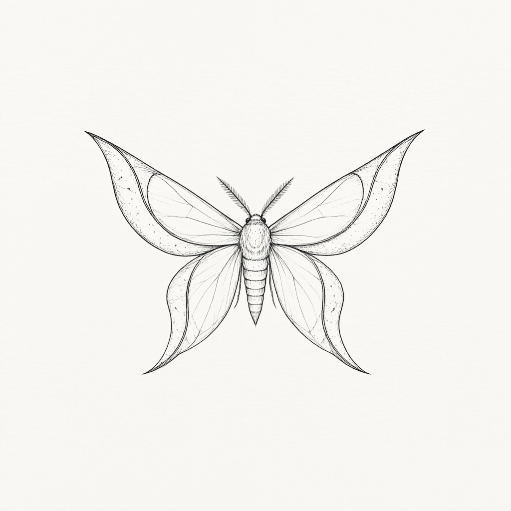 Fine line tattoo flash design