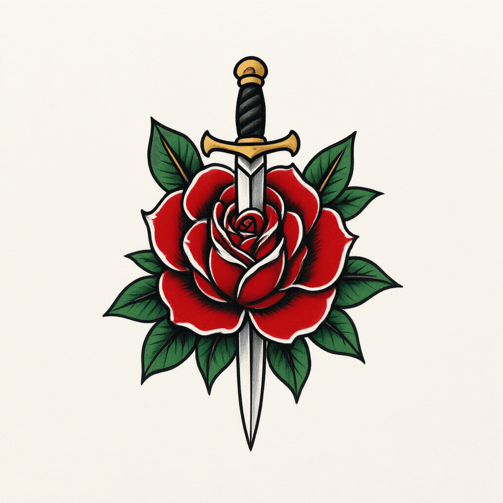 Old school tattoo flash design